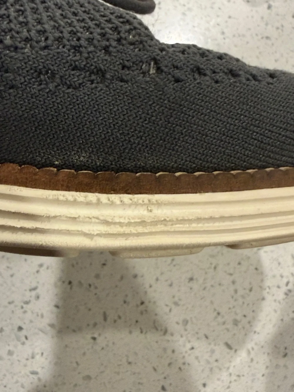 Cole Haan Original Grand Energyweave Wingtip Oxfords in Gray with Brown Accents